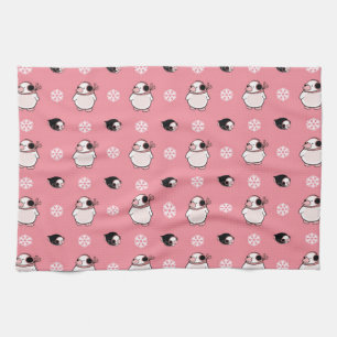 penguin pattern tea towel
