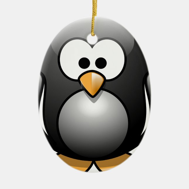 Penguin/Penguin Ceramic Ornament (Front)