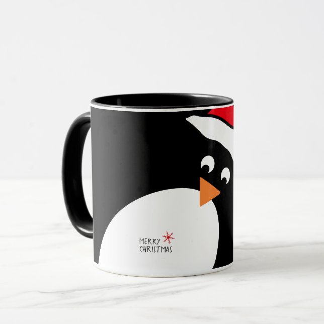 Penguin Personalised Christmas Mug (Front Left)