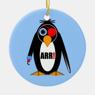 penguin pirate ceramic tree decoration