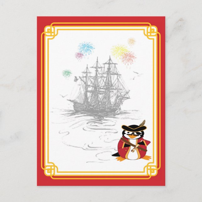 Penguin Pirate Postcard (Front)
