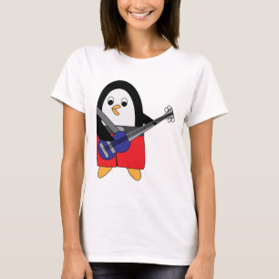 Penguin Playing Bass Guitar Cute T-Shirt