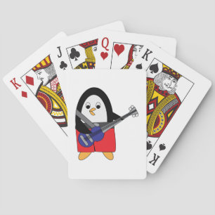 Penguin Playing Bass Guitar Playing Cards