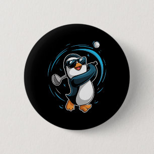 Penguin Playing Golf Sport Animal Cute Penguin Gol 6 Cm Round Badge