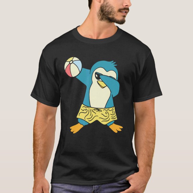 Penguin   Pool Party Inflatable Sphere Water Ball T-Shirt (Front)