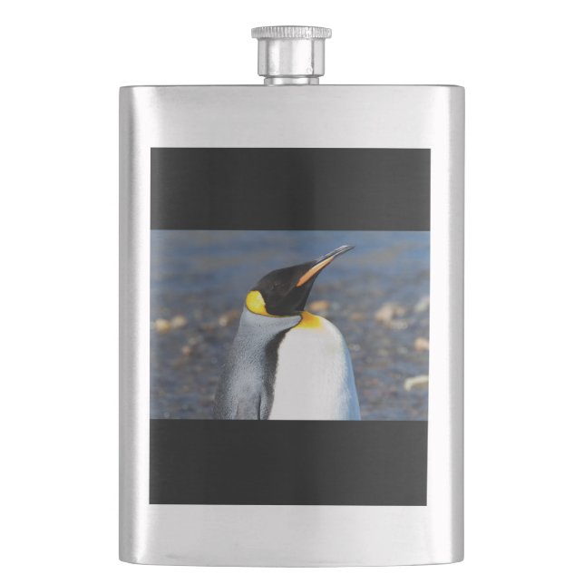 Penguin Portrait Hip Flask (Front)