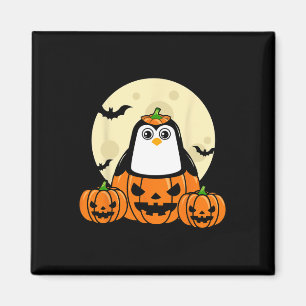 Penguin Pumpkin Moon Bats Costume Cute Easy Hallow Magnet