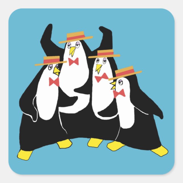 Penguin Quartet Square Sticker (Front)