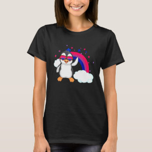Penguin Rainbow Bisexual Pride Bisexuality Flag Lg T-Shirt