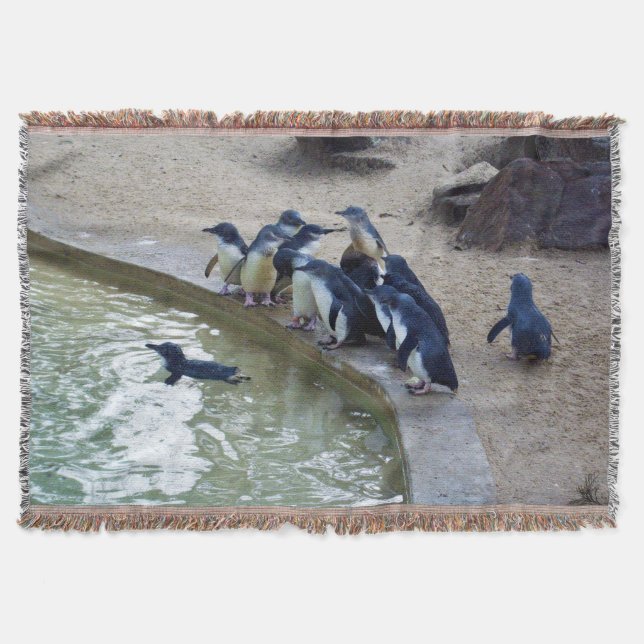 Penguin Relay: Penguin Flock Swim Team, Throw Blanket (Front)