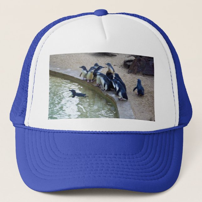 Penguin Relay: Penguin Flock Swim Team, Trucker Hat (Front)