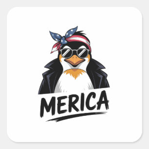 Penguin Resist Penguins Protest Against  Square Sticker