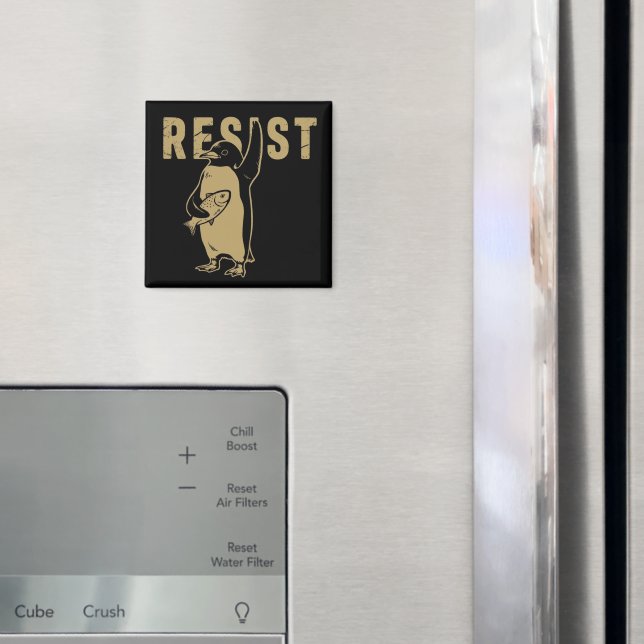 Penguin Resist Penguins Protest Against Tariffs Magnet (In Situ (Fridge))