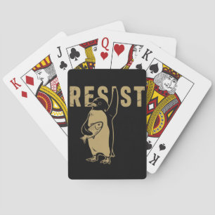 Penguin Resist Penguins Protest Against Tariffs Playing Cards