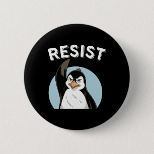 Penguin Resist Trump Resist Tariffs Penguin Protes 6 Cm Round Badge