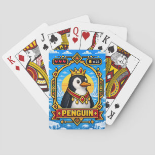 Penguin Retro 8-Bit Pixel Art Playing Cards