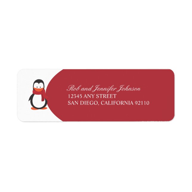 Penguin Return Address Labels-red Return Address Label (Front)