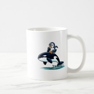 Penguin Riding Orca Costume Sea Animal Lover Kids Coffee Mug