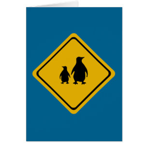 penguin road sign