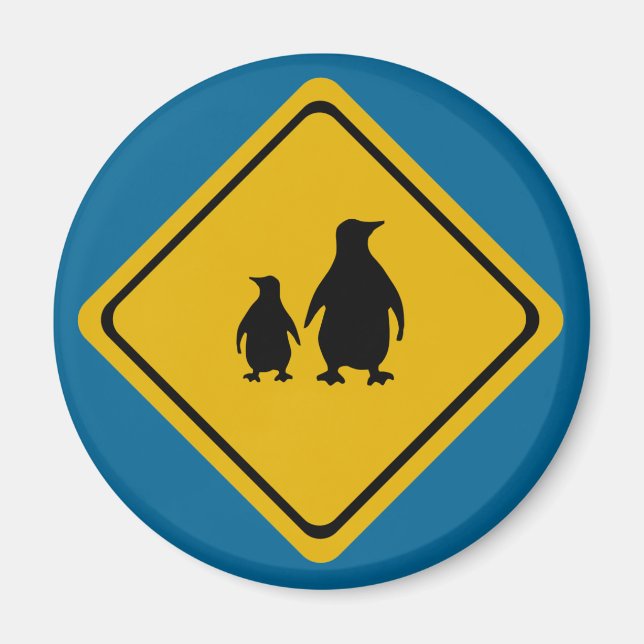 penguin road sign magnet (Front)
