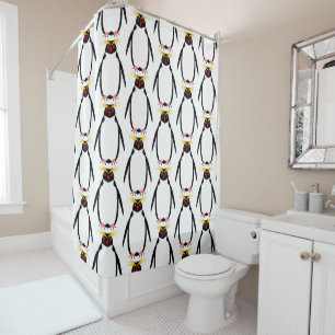 Penguin rockhopper or macaroni shower curtain