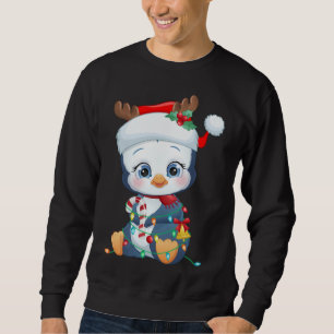 Penguin Santa Hat Christmas Penguin Lovers Pajama Sweatshirt