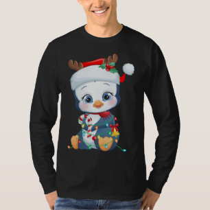 Penguin Santa Hat Christmas Penguin Lovers Pajama T-Shirt