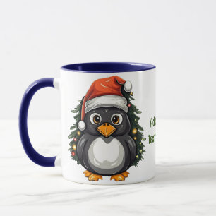 Penguin Santa Hat Merry Christmas Family Matching Mug