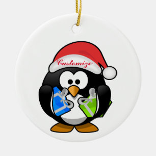 Penguin Santa Thunder_Cove Ceramic Ornament