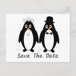 Penguin Save The Date Wedding Announcement