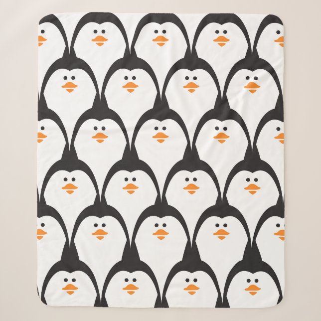 Penguin seamless pattern.  sherpa blanket (Front)
