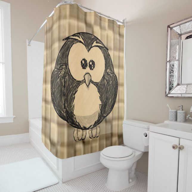 Penguin shower curtain (In Situ)