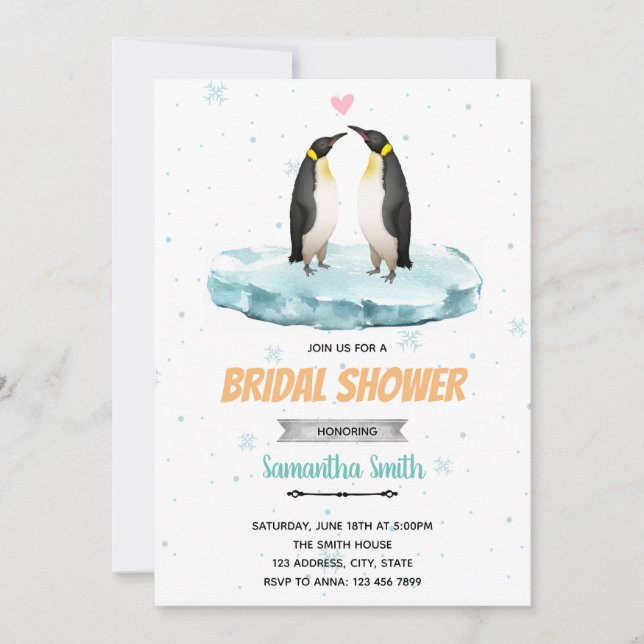 Penguin shower invitation (Front)