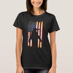 Penguin Silhouette American Flag 4th Of July T-Shirt