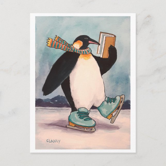 Penguin Skater Postcard (Front)