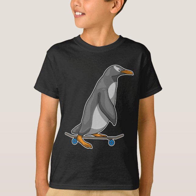 Penguin Skater Skateboard T-Shirt (Front)
