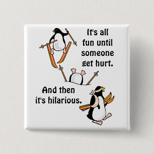 Penguin Ski Adventure 15 Cm Square Badge