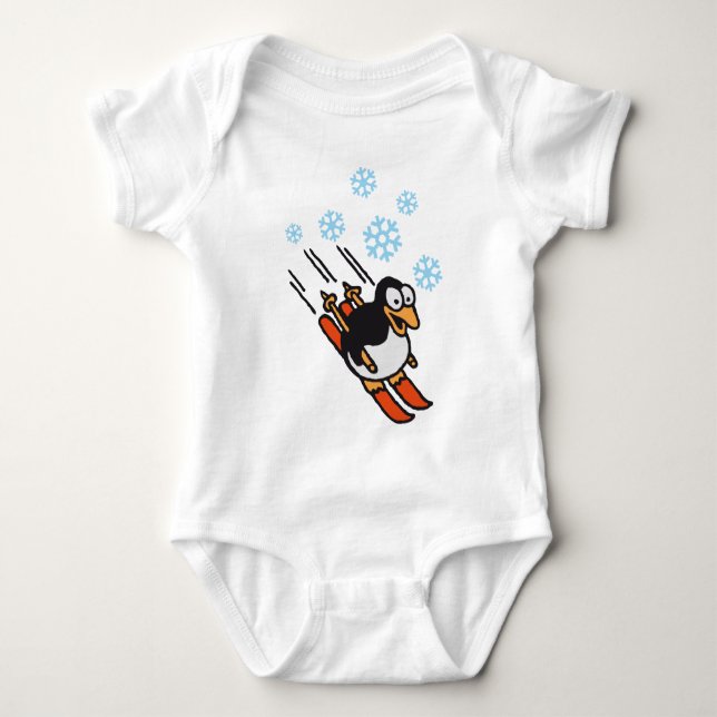 Penguin ski baby bodysuit (Front)
