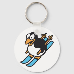 penguin ski key ring
