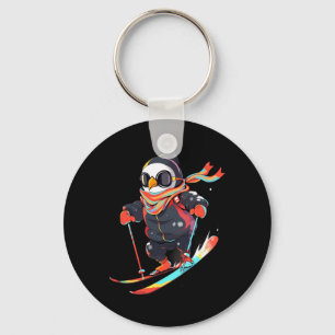 Penguin Skiing Skier Ski Winter Snow Key Ring