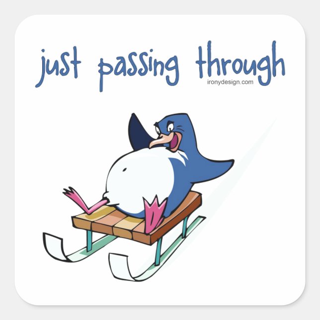 Penguin Sliding Square Sticker (Front)