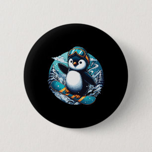 Penguin Snowboard Apparel Snowboarding Snowboarder 6 Cm Round Badge
