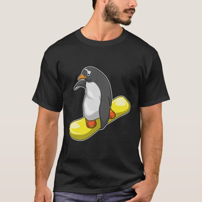 Penguin Snowboard Winter sports T-Shirt (Front)