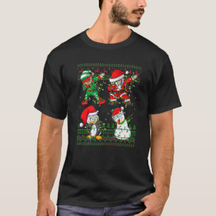 Penguin Snowman Funny Dabbing Santa Elf Friends Ch T-Shirt