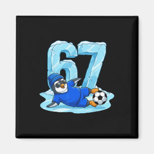 Penguin Soccer 67 Ice Slide Funny Winter Sports Magnet