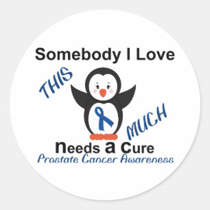Penguin Someone I Love Prostate Cancer Awareness Classic Round Sticker