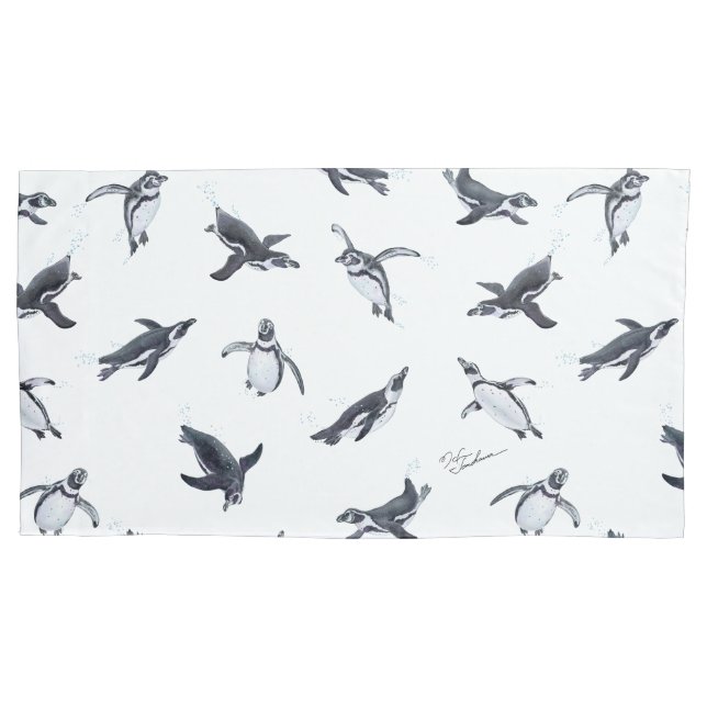 Penguin Squadron | Ocean Art Design Pillowcase (Front)