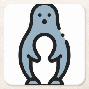 Penguin Square Paper Coaster