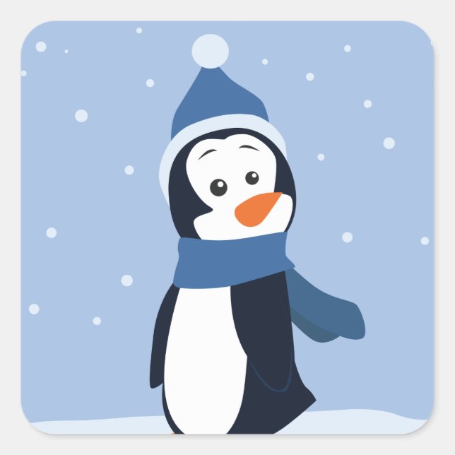 Penguin Square Sticker (Front)