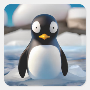 Penguin Square Sticker